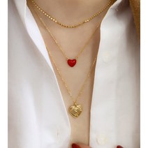 레진 하트 펜던트 해방타운 윤혜진 엘리슨루 목걸이