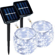 카페 조명 야외 실내 캠핑 태양광 장식용 램프 정원 방수 패어리 화환 스트링 라, 2PCS White+5M 50LED