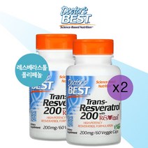 [1+1] 닥터스베스트 레스베라스톨 폴리페놀 200 60정 스테아린산마그네슘 이산화규소 셀룰로오스, 기본, 1개