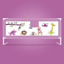 해외 유아 안전침대 가드 수직 승강 아기 가드 펜스 낙하방지 침대 칸막이-156498, 07.1.2헤더베이지(높이70-98