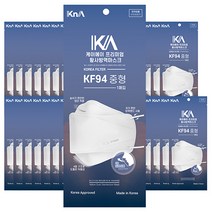 케이에이 중형 KF94x40매 식약처허가 일회용 여성용 비말 차단 보건용 방역 황사 마스크, 190x150mm, 화이트, 40매