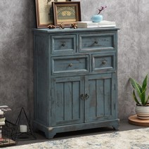 캐비닛 찬장 오래된 느낌 빈티지 원목 수납장 엔틱 레트로 거실장 서랍, 01.Atype