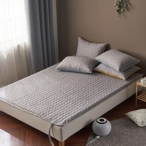 잇츠룸 빨아쓰는 온수매트커버/전기매트커버, 잔꽃_그레이