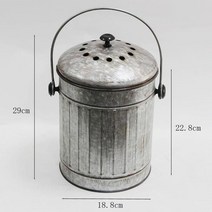 retro compost bin 쓰레기통 야채 음식 찌꺼기 주방 쓰레기통 재활용 쓰레기통 주방 조리대, 5리터, 복고풍