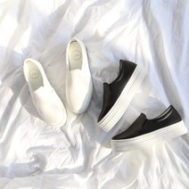 프리센스 여성 기본 키높이 통굽 슬립온 4cm 국내제작