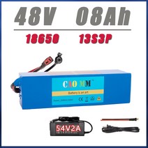 휴대용 무선 보조 13S3P 48V 8Ah 8000mAh 리튬 이온 18650 배터리 팩 54.6V 전자 자전거 전기 스쿠터 30A B