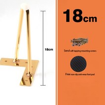 10-40cm 테이블 다리 금속 다리 가구 블랙 골드 머리핀 다리 홈 소파 욕실 캐비닛 드레서 침대 책상 의자, 12 Golden-18cm-4pcs