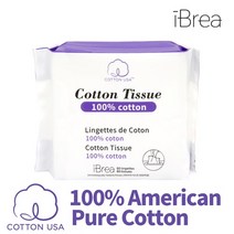 아이브리 IBREA 미국 100% 유기농 순면 건티슈 (80매X5개) 화장솜대용 저자극 건티슈 피부자극 테스트 완료(독일)