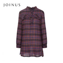 [조이너스]체크무늬 프릴장식 롱 블라우스-JW19RB2603182A