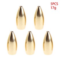 5 PCS 낚시 싱커 구리 8 크기의 플리핑베이스 웨이트 골드 액세서리 부품 부품, 17g