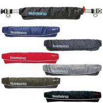 시마노 성인용 자동 팽창 낚시 구명조끼 허리벨트 포함 VF-052K, 라이트 그레이, 라이트 그레이