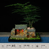 CNTCSM 빈티지 아이디어 중국식 집 화분 조경 장식 탁상용 실내 분재 문죽 분경 발코니 가든 배치, 농가 마당 중호-문죽사반세트, 크다