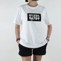 [매니퀸] 19B5 반팔 티셔츠 (남녀공용) - NUMBER WHITEL