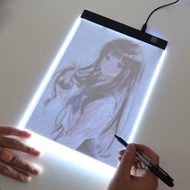sino 그림 따라그리기 LED 드로잉 패드 그림그리기 테블릿, A4 3단 디밍 USB케이블
