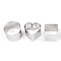 이홈베이킹 무스링 원형 + 하트 + 사각, 3세트