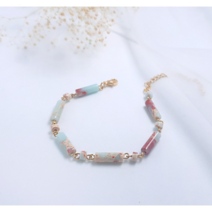 [알루에티 주얼리] 나이트 스카이 슈팅스타 스틱 테일 심플 데일리 포인트 아마조나이트 원석 팔찌