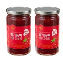 복음자리 딸기 듬뿍 생생과일 잼 470g (냉장) 과일 청 퓨레 토스트 소스 홈카페 라떼 만들기, 2개