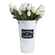 빈티지 주석 양동이 철마 아트 꽃 튜브 말린 꽃병 홈 장식 꽃 바구니 꽃 ​​장식 꽃 단 철 꽃 튜브, 하얀