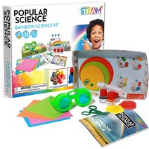 POPULAR SCIENCE 오감 디스커버리 실험실 과학 키트 | 교육 및 재미있는 실험을 위한 STEM 선물 5세에서 1, 04 무지개