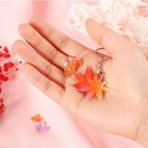 슈링클 단풍모양 도안 마술종이 악세사리 열쇠고리꾸미기 키링 DIY 가을 낙옆 만들기키트 만들기세트 꾸미기재료 팔찌만들기재료, 슈링클 단풍모양 마술종이