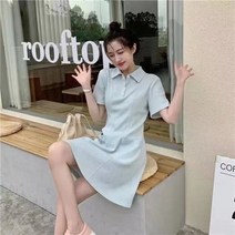 여름반팔원피스 걸스 핑크 카라넥 여성의류 슬림핏 작은 키 짧은 2215398220