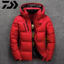 겨울낚시복 상의 패딩 점퍼 다운 방한복 아우터, L, 레드
