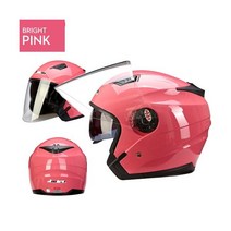 쇼에이 오픈페이스 티티앤코 헬멧 오토바이 듀얼 렌즈 하프 블루투스 호환 남여 전기 자동차 자전거 스쿠터 헬멧 모터바이크 모토, M, 4