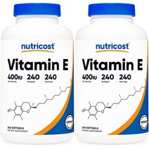 Nutricost Vitamin E 400 IU 뉴트리코스트 비타민E 240젤캡슐 2팩, 상세참조