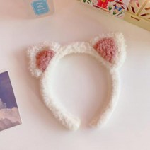아이템팡 동물 머리띠 놀이동산 파티 운동회 생일 놀이공원, 복실고양이-흰색