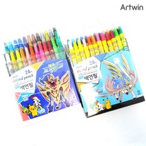 9000포켓몬스터W24색색연필 랜덤 포켓몬 캐릭터 색연필 필기구 미술놀이 준비물 학용품 문구 아트윈
