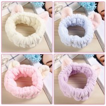 다옴하우스 고양이 세안밴드 샤워두건 흘러내림방지 헤어두건 헤어캡 머리띠 단발 헤어밴드(고급형)