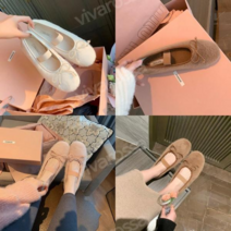 겨울 퍼 기모 리본 밴딩 플랫 슈즈 털단화 편한신발