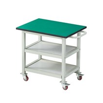 작업 테이블 작업대 작업다이철제 이동식 목공 다용도 포장 공구대 공장 상판 정전기방지, 2칸 정전기 방지 카트 120x80