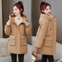 도톰한 패딩 여한판 오버핏 롱 무릎 패딩 겨울 코트