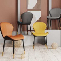 럭셔리 식탁의자 레스토랑 카페 다이닝 식당 등받이 매장 체어 북유럽, 15 흰색(블랙다리)