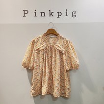핑크피그 Y 플라워 프릴 블라우스(PPA21BL1043)