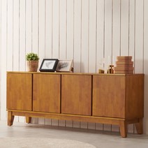 [보루네오 하우스] 아르메 리암 고무나무원목 1600 높은 거실수납장, 월넛