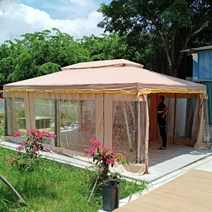 농막 야외 테이블세트 조립식 시스템 파고라 야외가구, D.3m4m 기둥 10cm