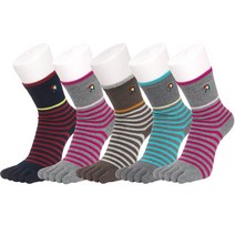 아놀드파마 여성용 투톤링글 장목 발가락양말 5켤레 AP6075