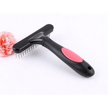 동물 슬리커 브러시 고양이 개 손질 언더코트 빗 손질 raker for short or long hair with double row of stainless steel 핀, 분홍색, 한 사이즈