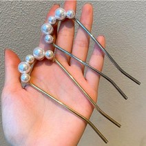 진주알 진주 다발 비녀핀 뒤꽂이 U핀 U자핀 한복머리 헤어장식 신부머리 장식 진주뒤꽂이 유핀 혼주머리 셀프웨딩 똥머리 당고머리