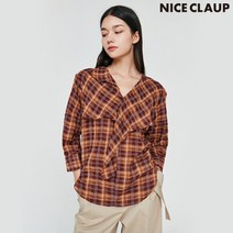 [나이스크랍] 나이스클랍 체크 훌 블라우스 N213MWB821
