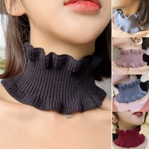 쁘띠 넥워머 페이크 목만있는 여성 겨울 니트 포인트 공갈 터틀넥 목폴라