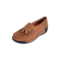 피카소 여성용 발편한 스웨이드 소가죽 키높이 통굽 모카 슬립온 로퍼