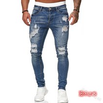 남자 명품 청바지 망 찢어진 스키니 진 블루 슬림 피트 구멍 연필 바지 바이커 캐주얼 바지 streetwear 2020 데님 남자 의류