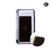 미라클다크브라운 플랫모 더블아이래쉬 20줄, CC컬, 0.15, 14mm