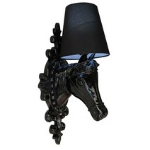 말 머리 조각품 벽 램프 호텔 유럽 스타일의 복도, 검정색 - 프리 5W LED