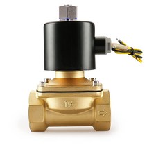 Baomain 공압 3.8cm(1-1/2인치) NPT 12V/24V/110V/220V 양방향 황동 전기 일반 오픈 솔레노이드 밸브 2W-400-40K 물 공기 (AC 110V)
