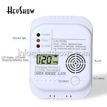 이산화탄소경보기 벽 마운트 CO 일산화탄소 알람 탐지기 LCD 디지털 홈 보안 독립 센서 안전, 01 WHITE