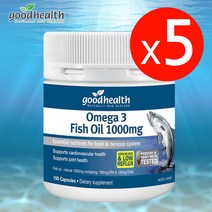 굿헬스 오메가3 피쉬오일 1000mg 150캡슐 5개